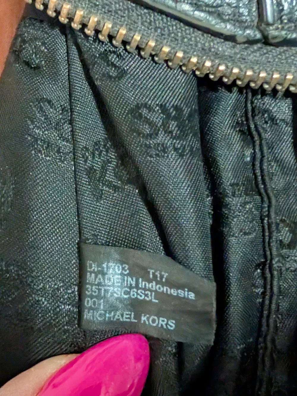 Michael Kors Black Pebbled Leather Satchel with Leopard Strap
